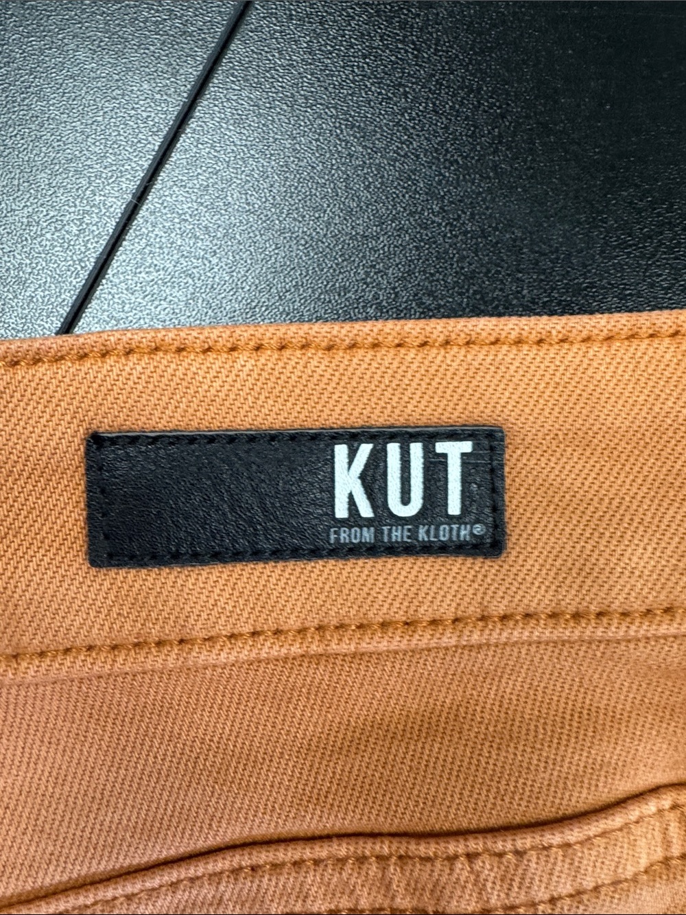 Kut from the Kloth Burnt Orange Denim Midi Skirt - Picture 4 of 7